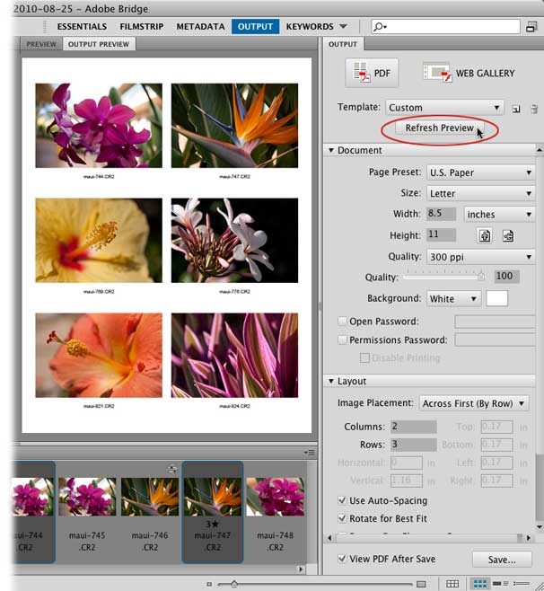 how to print multiple pictures on one page