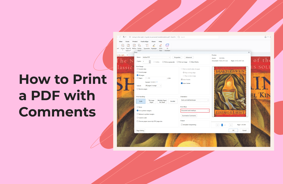 how to print pdf with comments